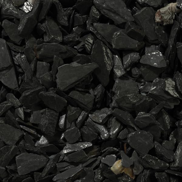 Charles Watson 20mm Welsh Slate Charcoal Chippings – Decorative Garden Stone, 20kg Polybag for Landscaping, Paths & Features