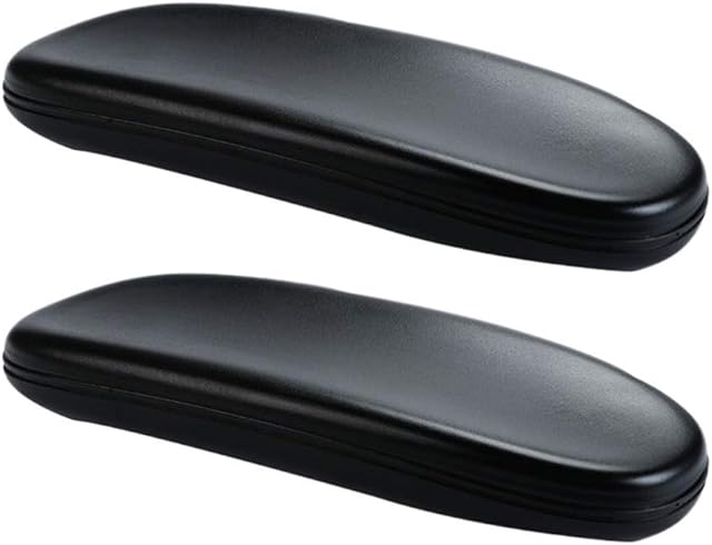 Healifty Replacement Office Chair Armrest Arm Pad PU Leather Padded Armrest Elbow Pillow for Universal Chair 2pcs (Black)