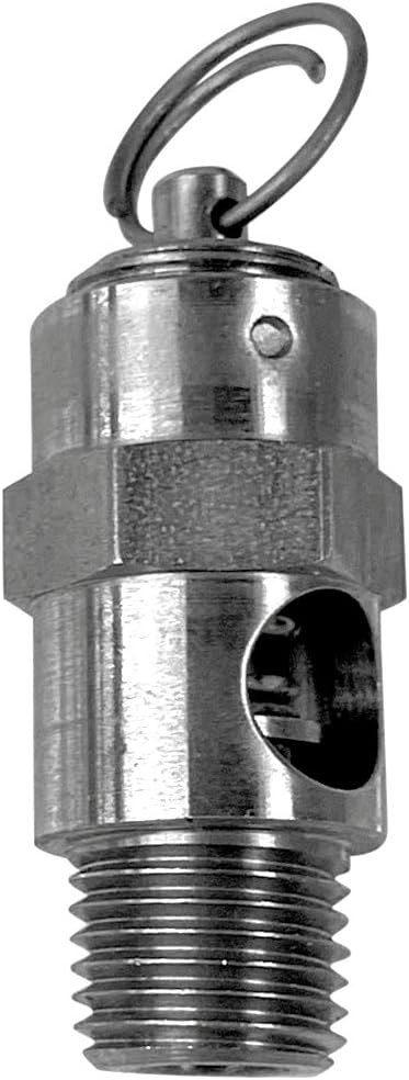 Stainless Steel Safety Relief Valve ASME, UV, NB, 150 PSI Set Pressure, 1/4" Male NPT Made in USA
