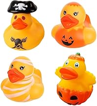 EIHI 4 Pieces Rubber Ducks Bath, Colorful Rubber Ducks Bathtub Baby Float Bath Ducks Cute Rubber Duck Toys with Halloween Theme, B
