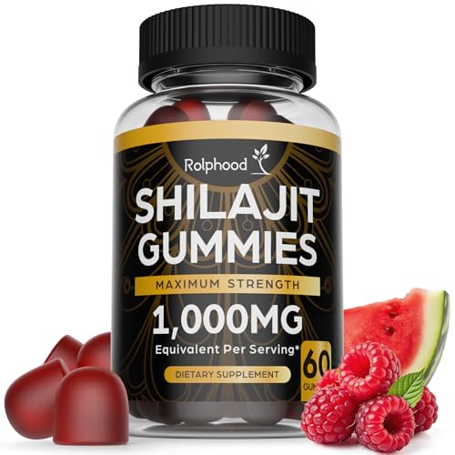 Shilajit for Men & Women Shilajit Himalayan Pure Gummies with Fulvic Acid, Non-GMO, Alternative to Honey Sticks Resin,Drops & Capsules Vegan Supplement 60 Count,Shilajit for Men