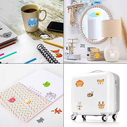 BeYumi 34Pcs 5D Diamond Painting Kits for Kids, DIY Animals Diamond Painting Stickers, Handmade Digital Diamond Arts Craft Mosaic Stickers, Painting by Numbers Kits for Adult Beginners Baby Shower