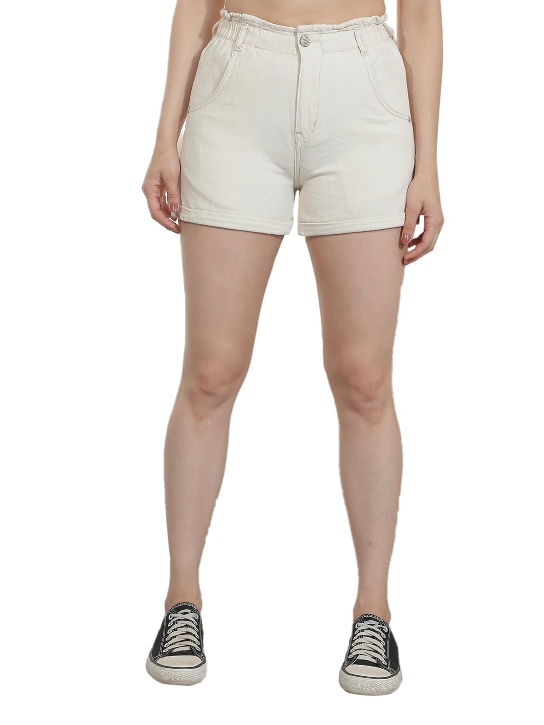 crimsoune club Women's Beige 100% Cotton Hot Pants-picture-11