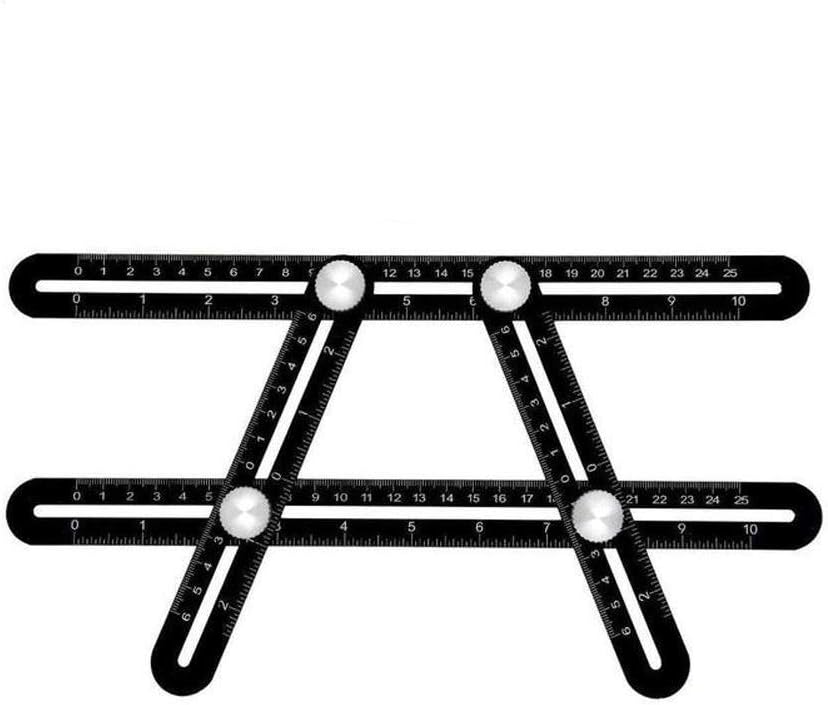Amenitee Angleizer Template Tool-Universal Angularizer Ruler-Full Metal Angleizer Measuring Ruler-Upgraded Aluminum Alloy Multi Functional Ruler-Ideal Tool for Handy men Builders Craftsmen (Black)