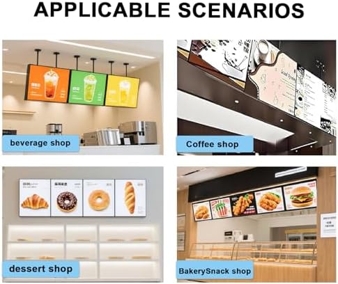 LED Backlit Menu Board - Ultrathin Light Box for Restaurants, Shops, and Exhibitions - 60x80cm Hanging Billboard for Advertising & Decoration
