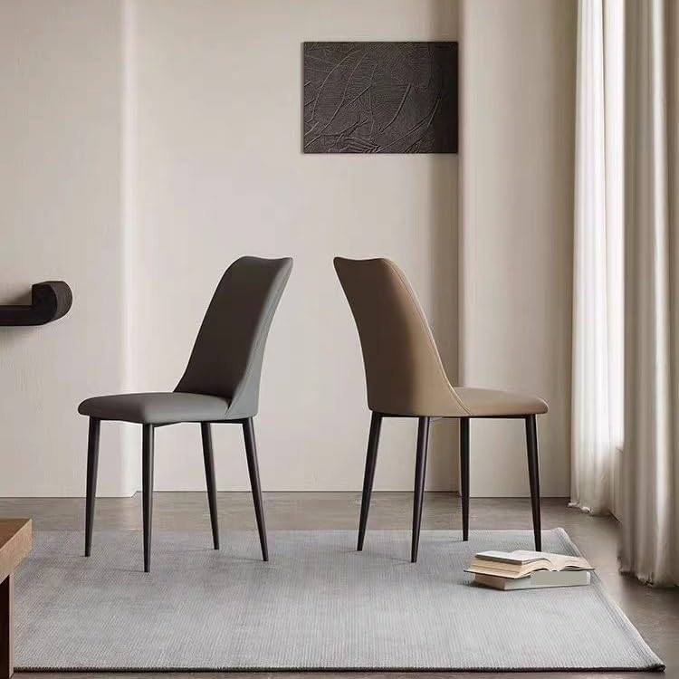 Miniatura 9 de ULTRAWAVE Silla italiana Silla de comedor para el hogar, moderna, simple, ligera, de lujo, estilo crema, taburete de hotel, silla minimalista de
