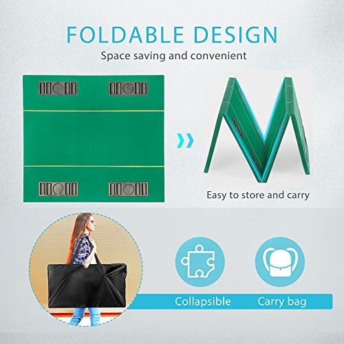 image for VIVOHOME 79 x 36 Inch Foldable 8-Player Texas Poker Card Table top Lay