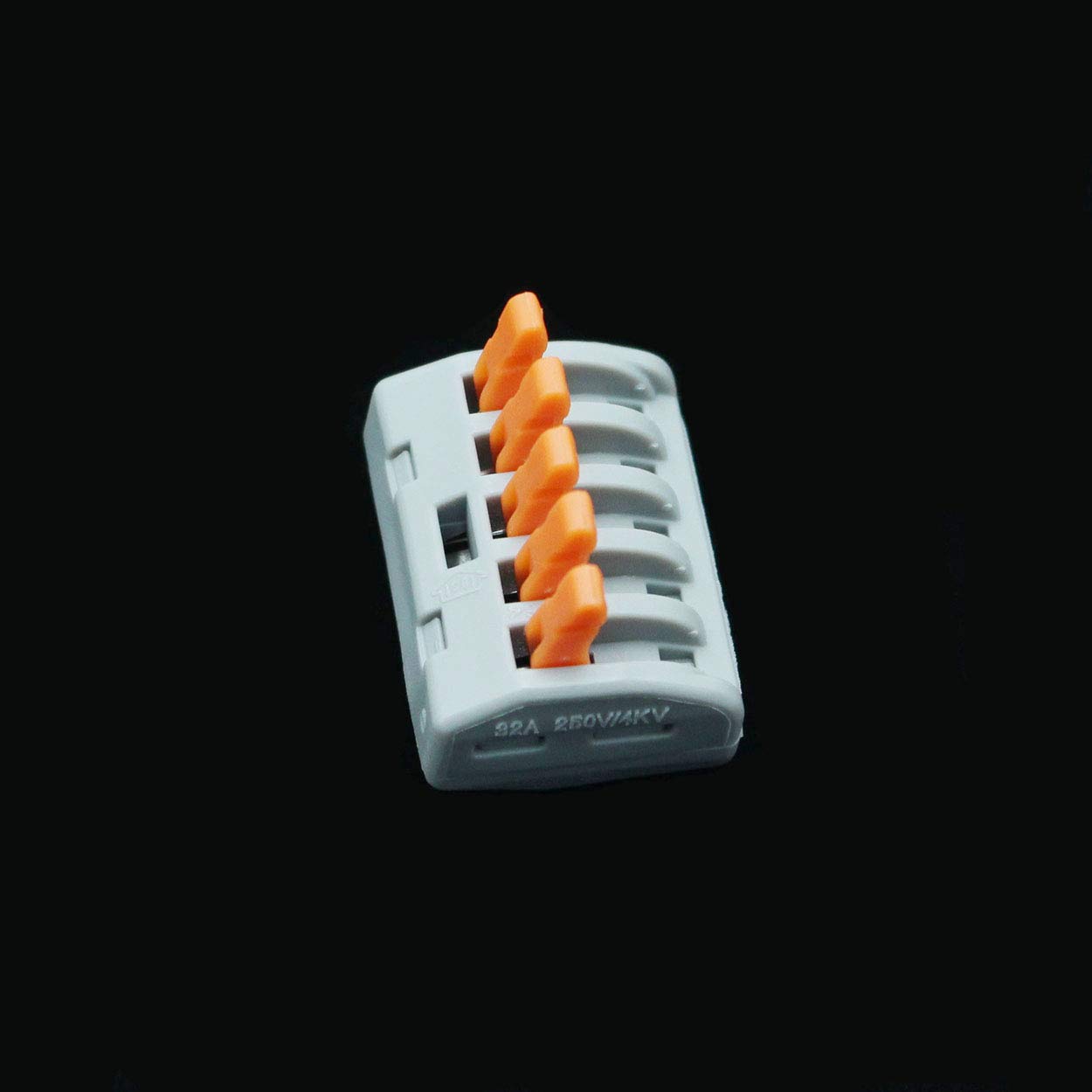 100 Pcs Lever & Push-In Wire Connectors Assortment Kit: 2/3/5/6/8 Port, Quick Connect, Copper, No Tools Needed