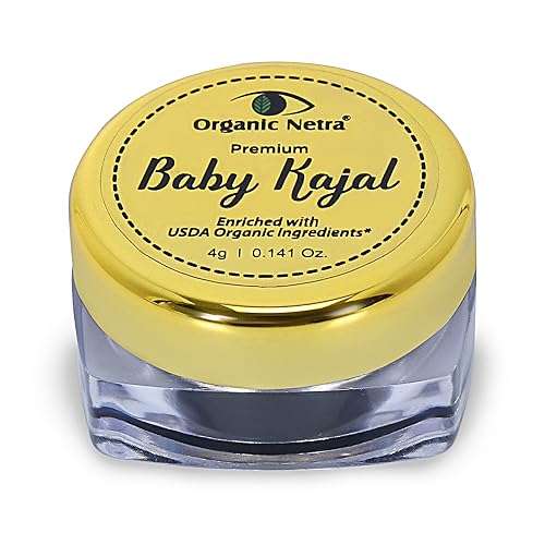 Image of Organic Netra Baby Kajal 4g for Newborns Water-Resistant Smudgeproof Longlasting Enriched with Natural Organic Ingredients Safe for Sensitive Baby Skin No Harmful Chemicals Matte Finish (Pack of 2)