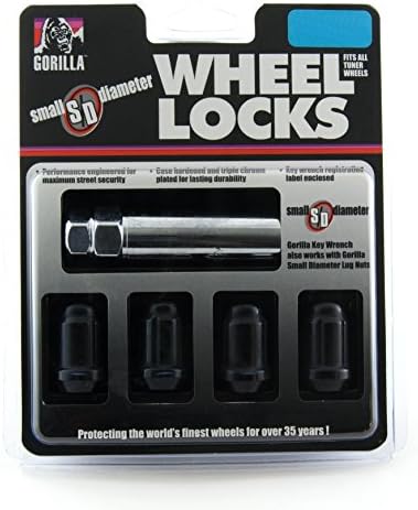 Gorilla Automotive 21631BC Black Chrome Small Diameter Wheel Locks (12mm x 1.50 Thread Size)