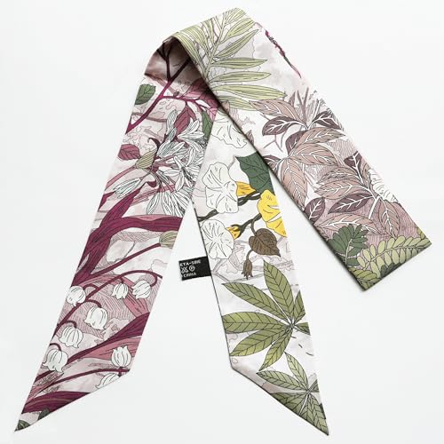 JERLA 100% Mulberry silk Scarf Bag scarf Head Hair Ribbon Handbag Handle wrap Tie Bundle Neckerchief Scarf for women2