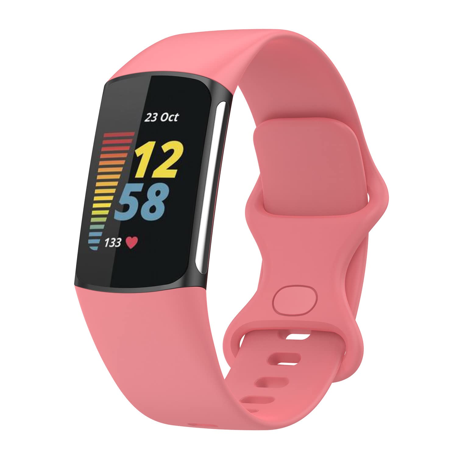 Muovrto Strap for Fitbit Charge 5/Charge 6,Silicone Replacement Sport Waterproof Adjustable Watch Band for Men and Women - Image 3