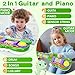 Dinosaur Kids Guitar 2-in-1 Musical Instruments for 3 4 5 Year Old Boys Girls Gifts, Toddler Electric Guitar Piano Toy with Strap & Dino Design (Green)
