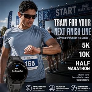 Garmin 010-02863-20 Forerunner 165 Smart Sport Watch, Black + Slate Gray Bundle with Deco Essentials Charging Dock, 3X Silicone Dust Cover and USB Type C Charging and Sync Cable — photo 6 of 6