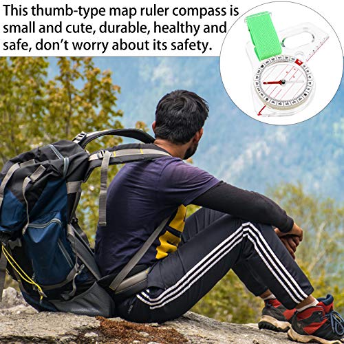 NUOBESTY Bússola de acrílico multifuncional para acampamento ao ar livre, régua de bolso, ferramenta