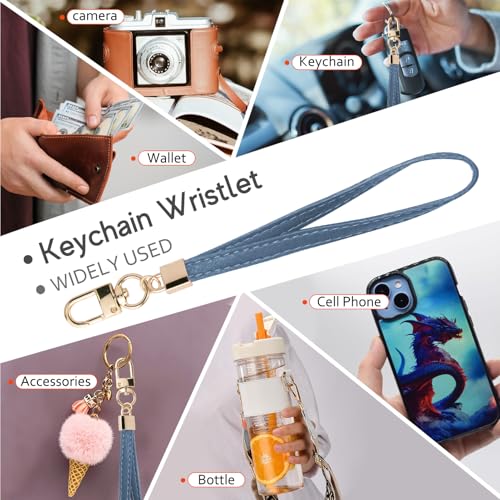 Image of KNGITRYI Small Wristlet Wallets for Women RFID Credit Card Holder Wallet Keychain Wristlet Wallet Credit Card Wallets for Women (sky blue)
