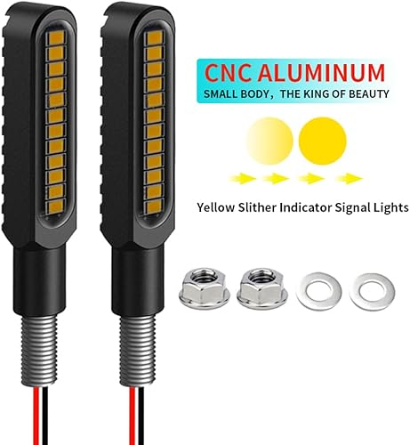 Miniatura 9 de BlyilyB Luces intermitentes de motocicleta intermitentes intermitentes lámpara universal secuencial de flujo ámbar paquete de 4