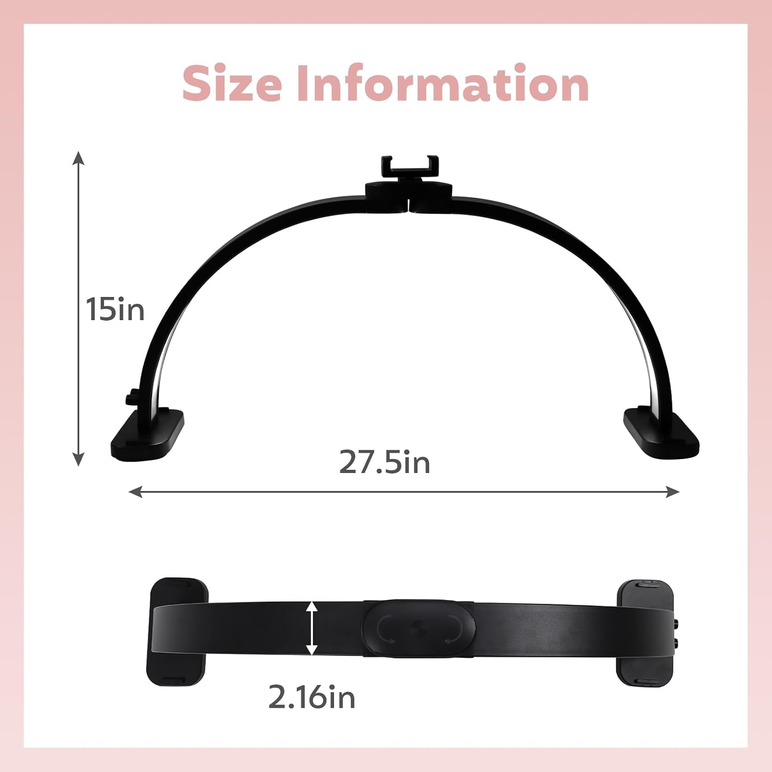 Dollate Half Moon Light, Upgraded Desk Lamp for Nail Painting, LED Light Used for Tattooing, Eyelash Extension, 28IN Folding Lamp, 3 Color Temperature, Black