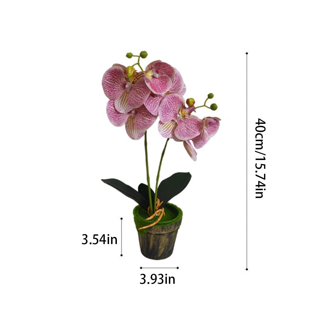 Fleurs Artificielles Bouquet de fleurs artificielles Phalaenopsis Bonsaï Convient for la décoration de bureau à domicile Surface de mise en page 40 cm Fleurs Artificielles Pour L'extérieur(C)