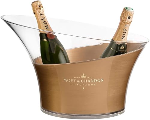 Miniatura 2 de Moët & Chandon Refrigerador de botellas de hielo de champán Prestige Vasque Gold - Contenedor de hielo transparente para hasta 6 botellas de champán
