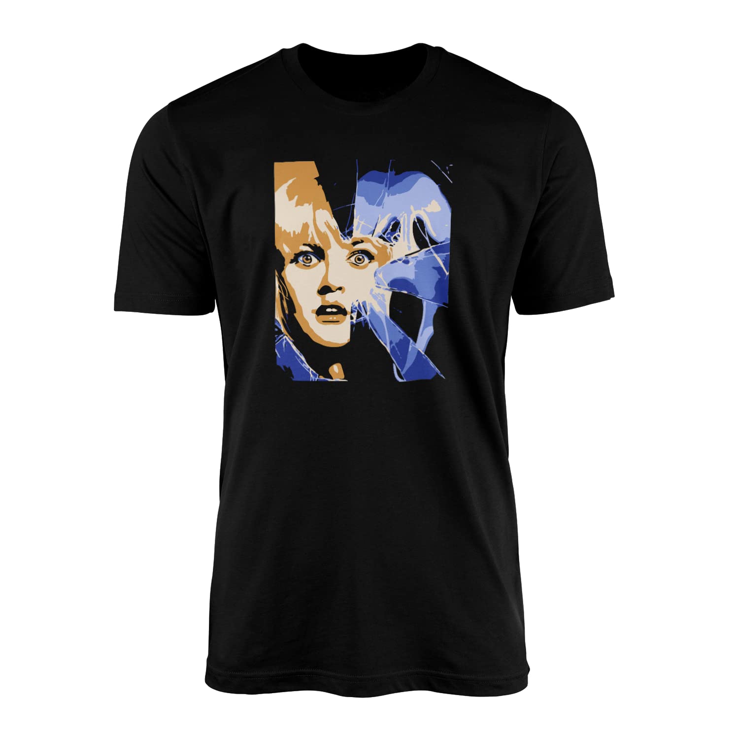 Willow Gifts Unisex Black Scream Reflection T-Shirt Top Tee - Slasher Horror Thriller Scary Murder Halloween High School Sidney Babysitter Ghost Mask Classic Film Cinema Movie Present Gift (Large, )