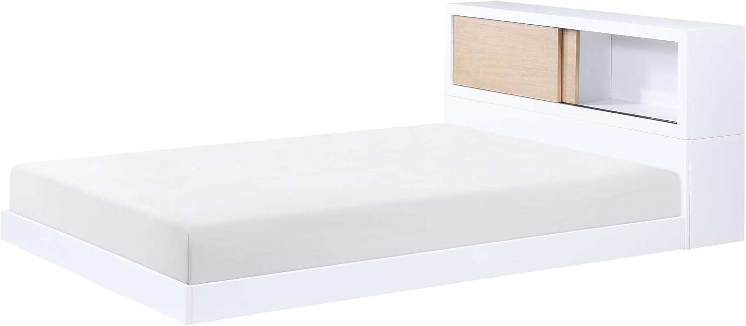 Lexicon Caillot Bookcase Bed, Full, White/Natural