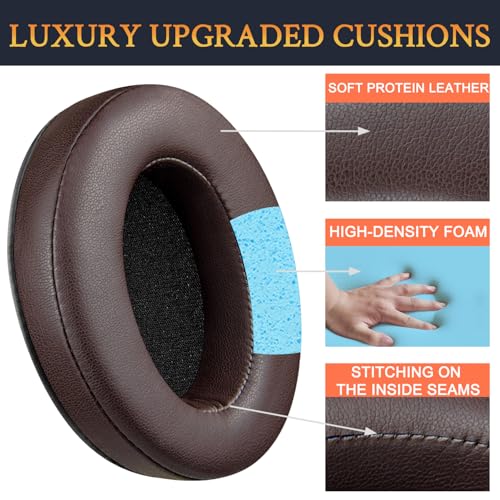 Image of SOULWIT Earpads for ATH M50X /M40X, HyperX Cloud 2 /3 /Alpha, MDR-7506, Arctis 7 /9 /5 /Nova 7 /Pro Wired, G Pro X, Sennheiser HD280, Razer Kaira /Barracuda /Kraken Series, Turtle Beach Stealth - Dark Coffee