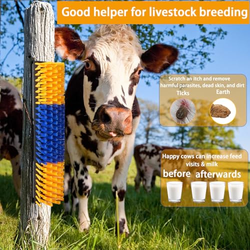 Escovas para arranhões de gado, 2 peças de escova de vaca, escova de massagem completa, escova de ca