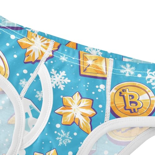 KLL Flying Bitcoins and Snowflakes Baby Boys Pure Cotton Briefs Underwear Breathable Children Undies4