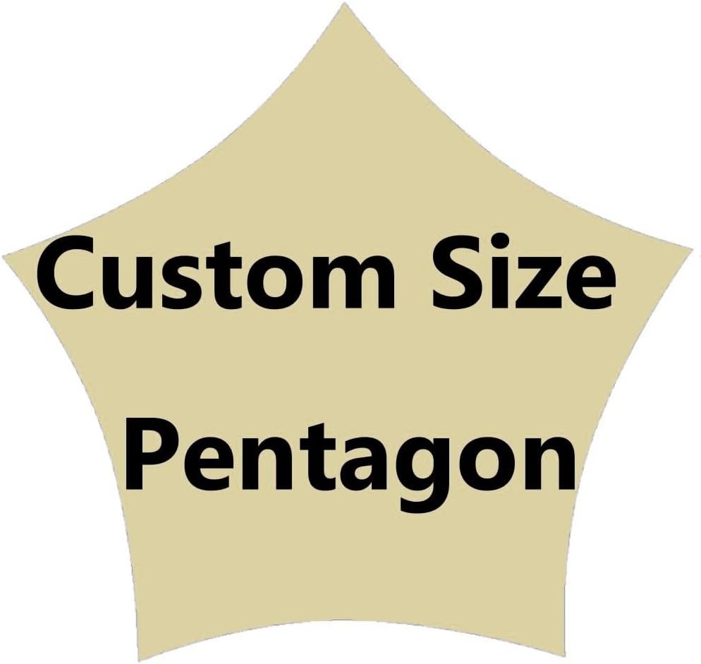 Amgo Custom Size Pentagon Sun Shade Sail Order to Make Canopy Awning AGSLR, 200GSM Heavy Duty, 95% UV Blockage, Water & Air Permeable, Commercial and Residential (We Make Custom Size)