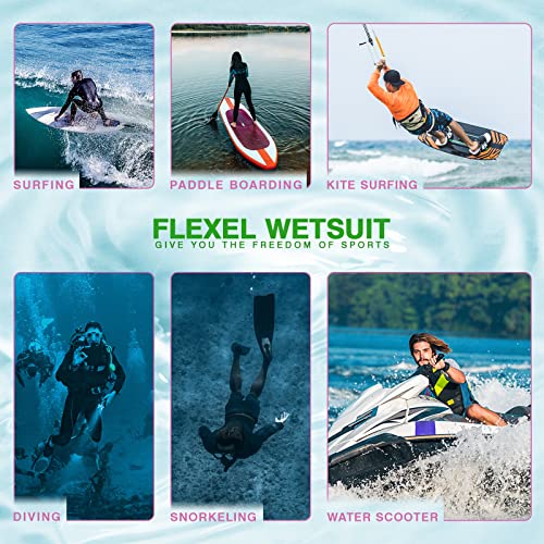 Image of Flexel Wetsuit Tops /Pants, 2mm Neoprene Wet Suit Jacket /Scuba Diving Vest for Swimming Snorkeling Surfing Fishing XSPAN Front Zipper Suit