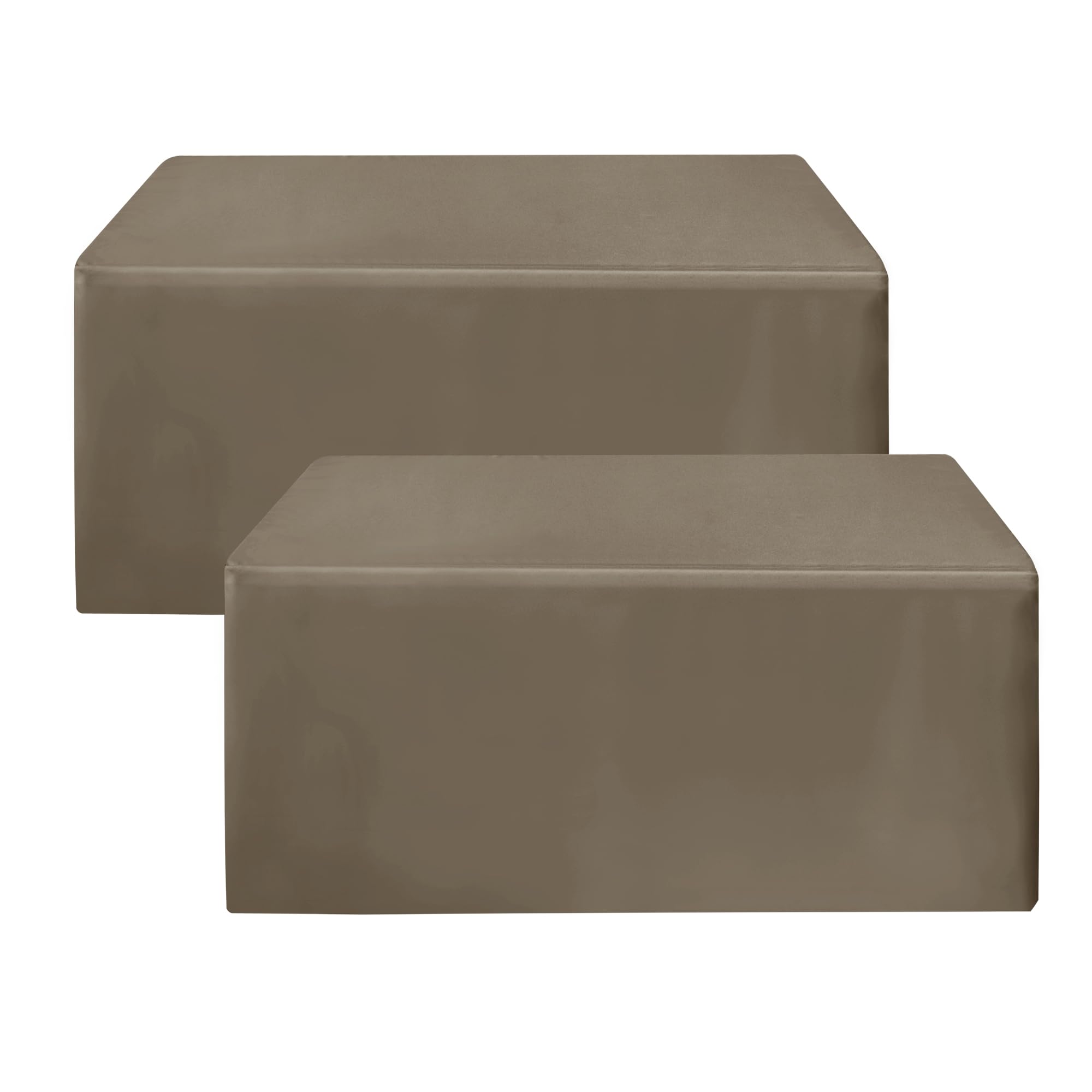 HolidayIdeas Fitted Table Covers for 6 Foot Tables - 72 x 30 Inch - 2 Pack Rectangle Taupe Table Clothes Polyester Fabric Table Cover for Folding Table, Parties, Holiday Dinner, Wedding, Trade Show