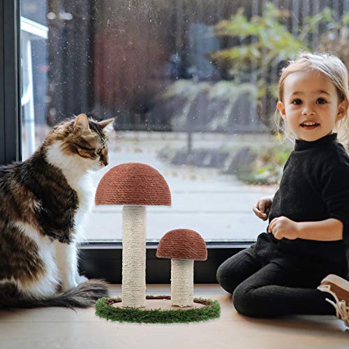 Balacoo Bloco de Arranhões para Gatos em Forma de Cogumelo para Escalada de Gatos com Sisal, Brinque