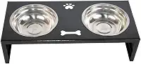 Comedouro P/Gato Cachorro Pet Elevado Duplo 2 Potes Metal
