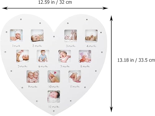 Miniatura 6 de Marco de fotos decorativo con forma de corazón, adorno para colgar en la pared, marco de fotos de bebé, marco de fotos para bebés, marco de fotos