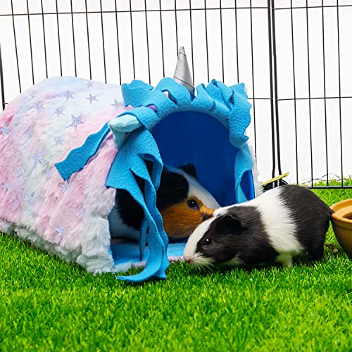 Guinea Pig Hideout - Fleece Tunnel House Cage Accessories for Rat Hamster Hedgehog Chinchilla Small Animal - Playing Sleeping Hunting Resting Washable Tube Bedding Habitats - Thumbnail 4
