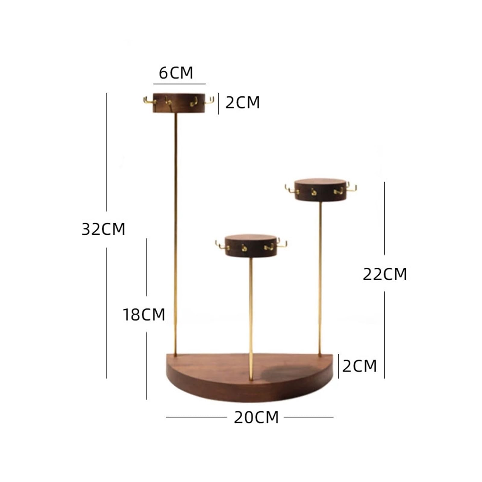 Stand di gioielli 3-Tier Staggered Wooden Metal Bracelet Display Stand