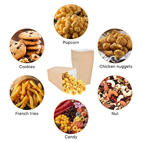 Image of 150 Pcs Popcorn Boxes, 22-27 Oz Mini Paper Popcorn Box, Oil-Proof Kraft Paper Popcorn Bags, Popcorn Container for Movie Theater Carnival Birthday Party Supplies(3.54 x2.48 x5.35 Inch)