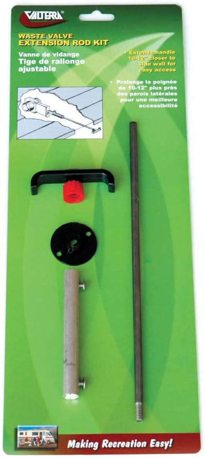 Valterra T1046-10VP Waste Valve Solid Rod Extension Kit, Silver