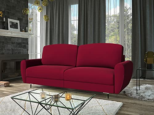 Mirjan24 Schlafsofa Silvia, 3 Sitzer Sofa mit Schlaffunktion und Bettkasten neues Modell Farbauswahl Bettsofa Couch Schlafsofa Couchgarnitur Polstersofa Top-Qualität (Kronos 02) – Bild 3