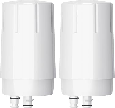 Fil-Fresh Faucet Water Filter for Brita Filter Replacement, White, 2 Pack