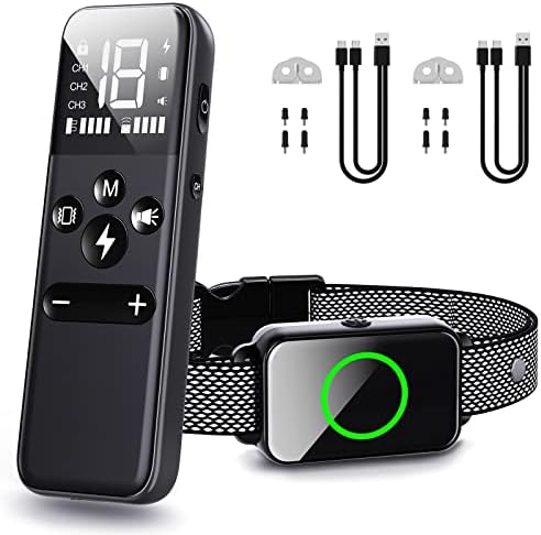 Upgraded Haoteful Dog Shock Collar, Shock Collar for Large Medium Small Dogs, Dog Training Collar with Remote 2600FT, 3 Modes Beep,Vibrating,Electric Shock,Security Lock,Waterproof&Rechargeable