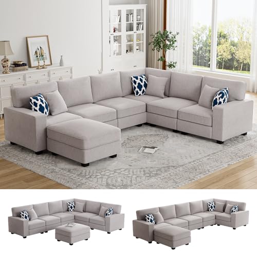 Legend Vansen Modular Sectional Sofa U Shaped Couch with Ottoman