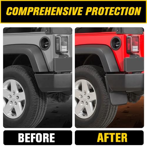 Image of Front Rear Mud Flaps Splash Guards for Jeep Wrangler JK JKU 2007-2018