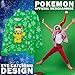 Pokemon Ugly Christmas Sweater Kids, Long Sleeve Crew Neck Pikachu Christmas Outfit Pullover Anime Gifts for Boys Teens (Green/Yellow, 7-8 Years)