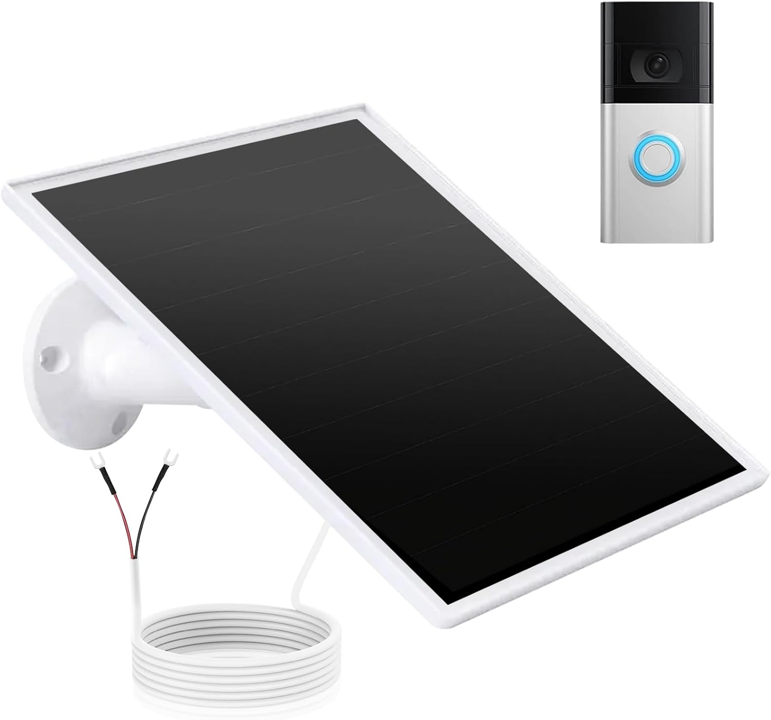 Solar Panel Charger for Ring Video Doorbell 3/3+/4, Battery Video Doorbell Plus, 5W 5V Waterproof Solar Panel Charger for Ring Video Doorbell 3/3+/4, Battery Video Doorbell Plus, 5W 5V Waterproof