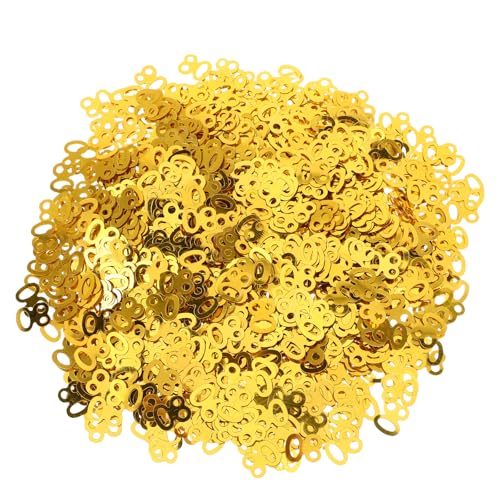 Abaodam Number 80 Sequins Confetti 1200Pcs Gold 80 Confetti for Tables Birthday Anniversary Party Decorations for Card Invitation Favor Bag Table Gift Wrap