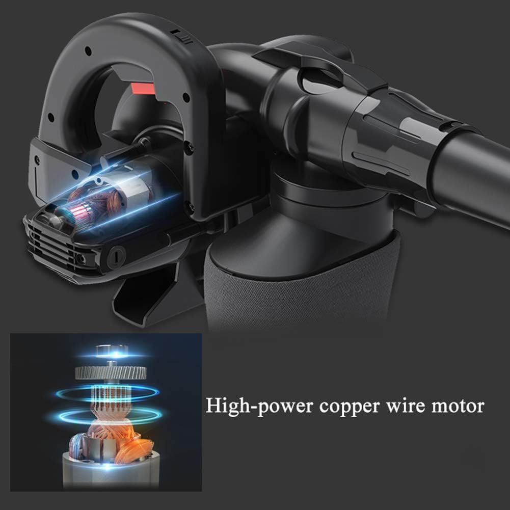 Przewodowa elektryczna dmuchawa do liści i odkurzacz, lekka ręczna zamiatarka do czyszczenia ogrodu z workiem na śmieci, 1700 W/1900 W, objętość powietrza 5,5 m³/min, czarna, 1700 W