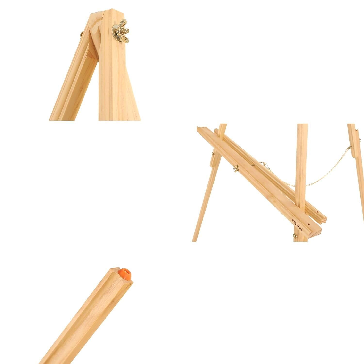 Cavalletto Pittura 160cm, Cavalletto Grande per Dipingere in Legno, Portatile con Treppiede, Regolabile Professionale, per Studio Artistico, Mostre, Matrimonio, Tableau, Quadro Disegno
