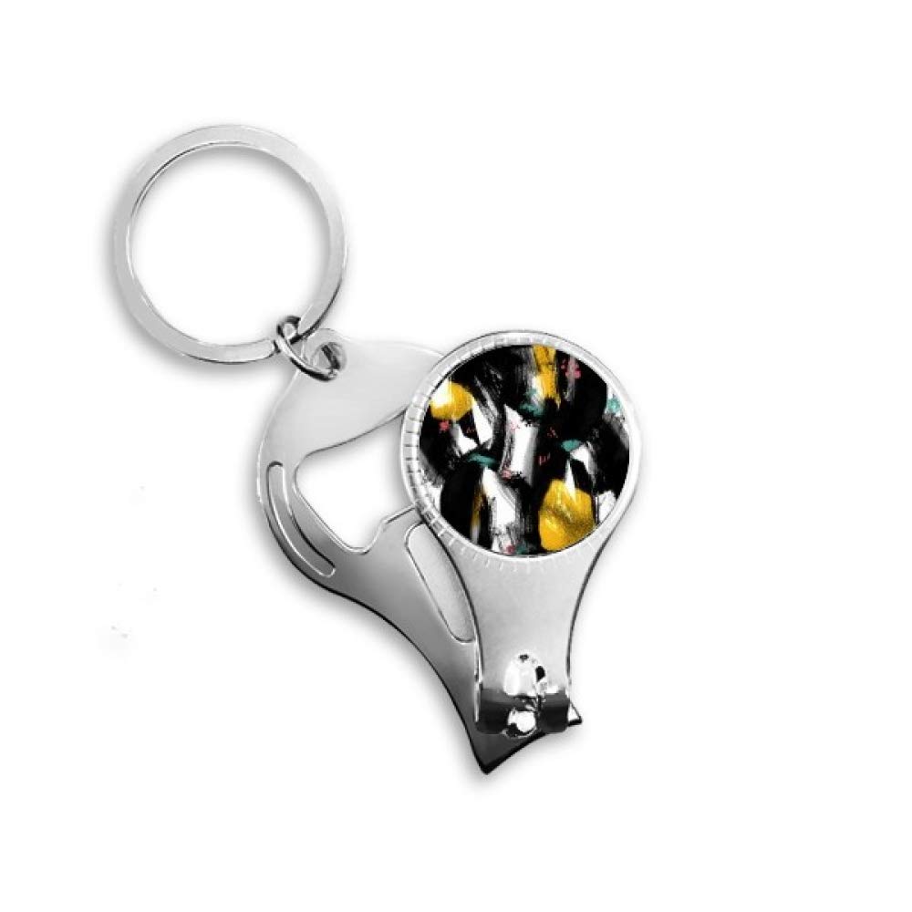 Motif ongles pince à ongles décapsuleur avec anneau porte-clés art graffiti